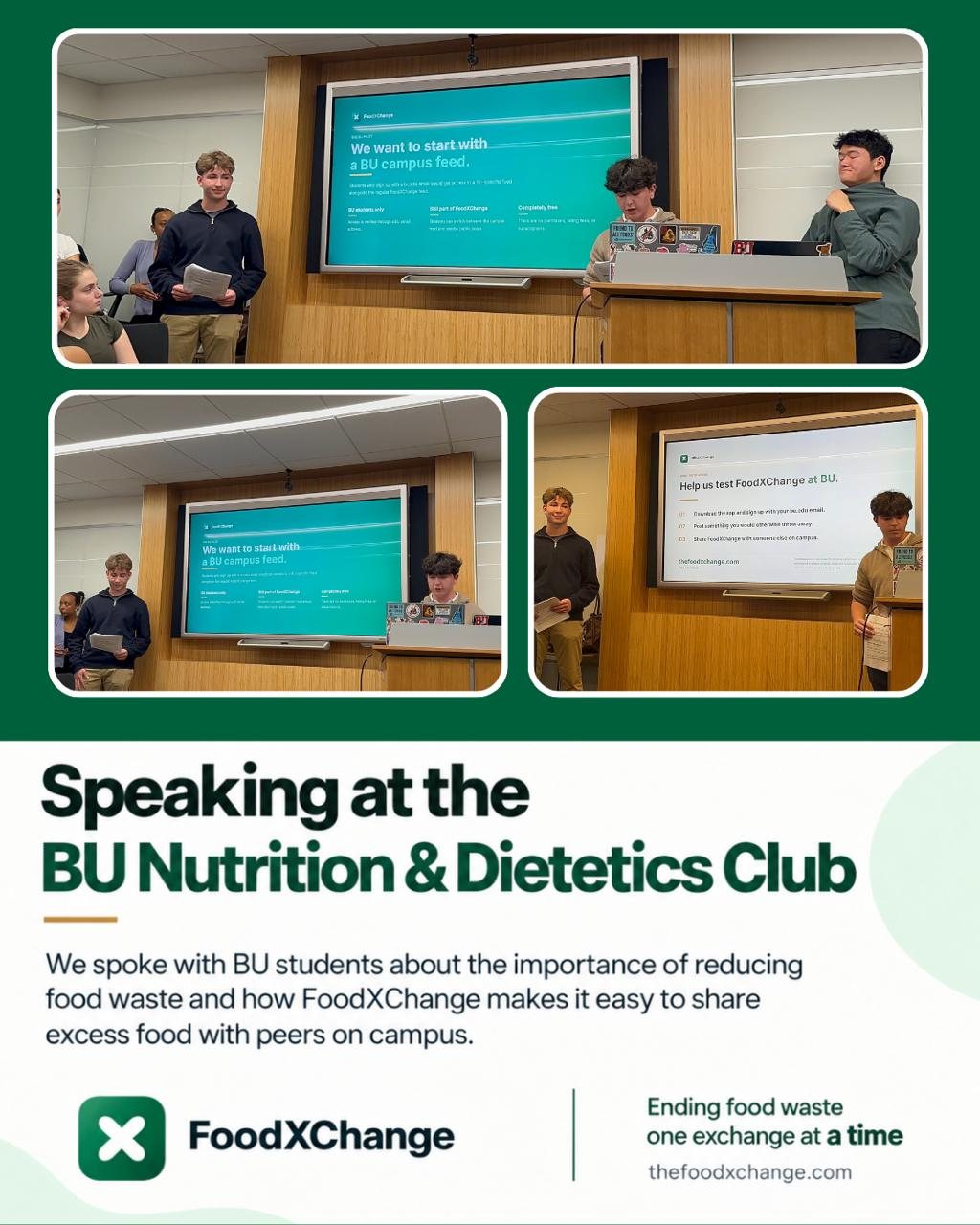 Presenting FoodXChange to the BU Nutrition and Dietetics Club